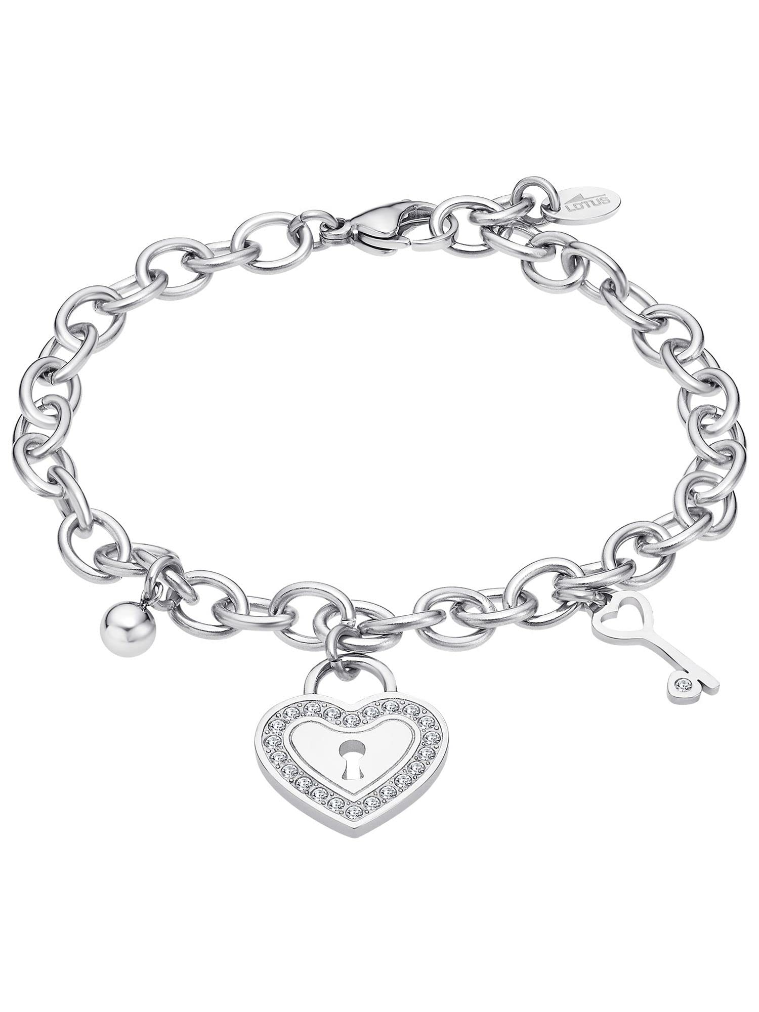 Lotus Style Bracciale Donna Acciaio Inossidabile LS2188-2/1 Cuore - Bracciale Sofisticato Con Lucidatura E Finitura Raffinata 21 Cm - Ideale Come Regalo Compleanno - Occasioni Speciali-image