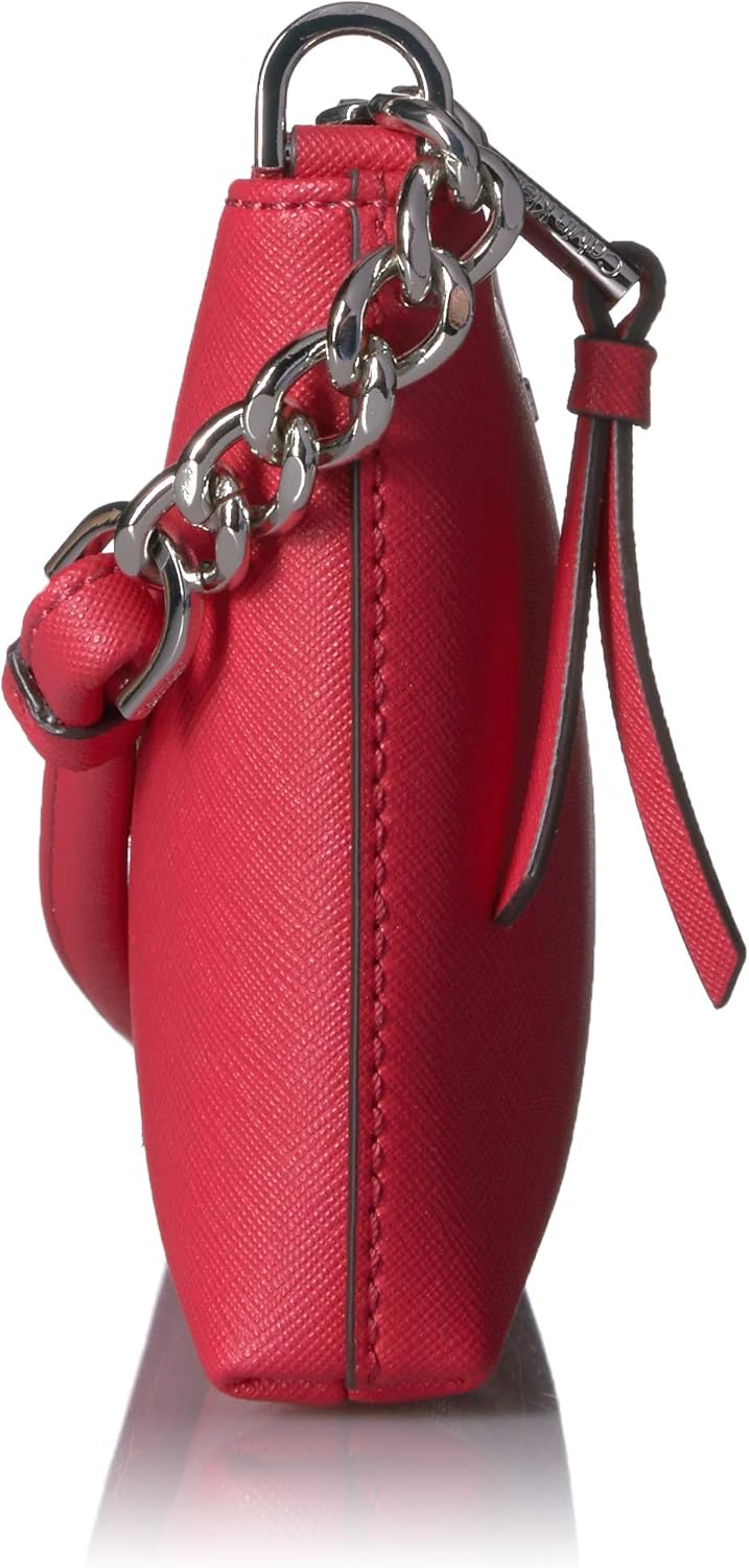 Calvin Klein Women's Hayden Key Item Saffiano Top Zip Chain Crossbody One Size Watermelon