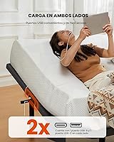 Vista 4 de Marco de cama ajustable Amada tamaño Queen con masaje, inclinación de la cabecera y los pies, control remoto inalámbrico, 4 puertos USB