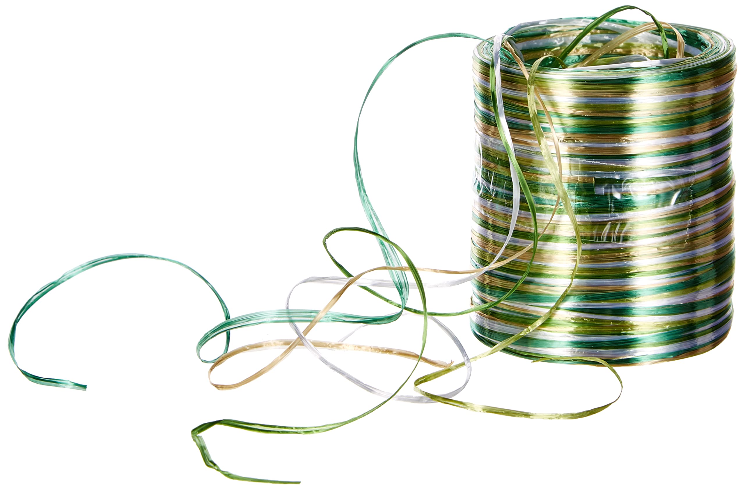 PRÄSENT RAFFIA PEARL Bastband - 50m Metallic Dekoband In Braun/Gold/Silber Für Geschenke