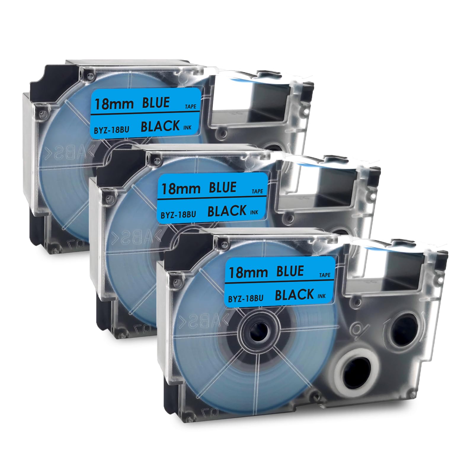 Amazon | カシオ用 ネームランド テープ 18mm 青地黒文字 XR-18BU 互換