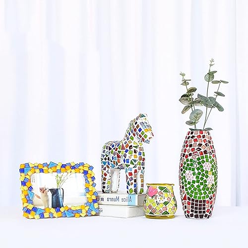 Miniatura 3 de Azulejos de mosaico para manualidades, varios colores, vidrio, purpurina, suministros de mosaico, piezas a granel, cuadrado, triángulo, rectángulo,