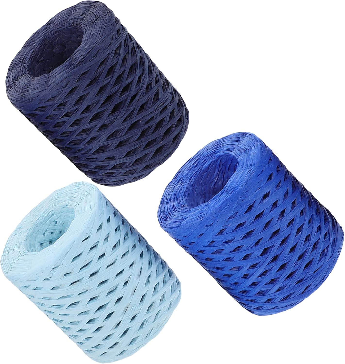 3rolls Raffia Ribbon for Wrapping Paper Raffia Rope Decorative Twine Craft Paper Rope for Wrapping DIY Projects