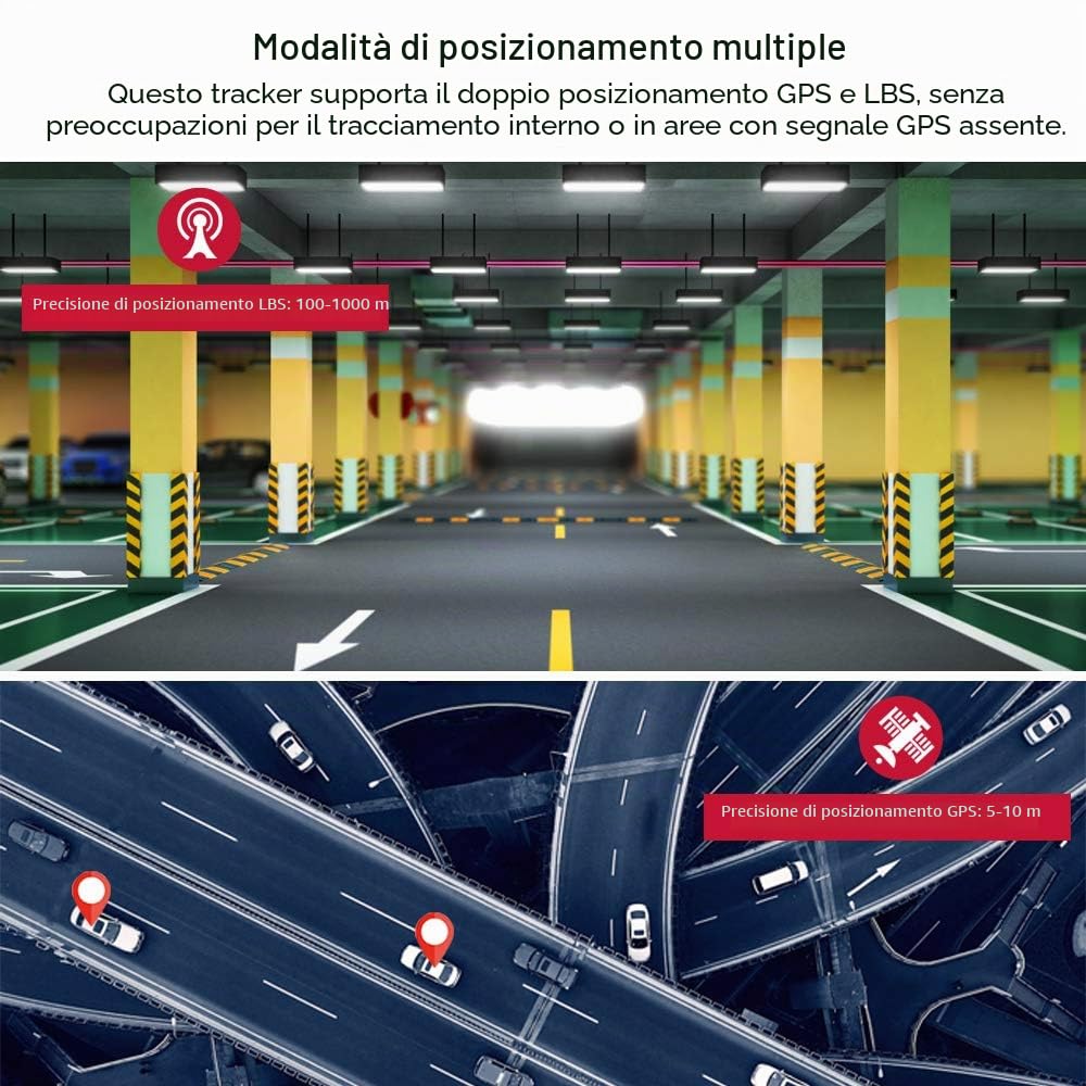 Winnes GPS Tracker per Auto 5000mAh Localizzatore Magnetico Anti-Furto con App Gratuita Senza Abbonamento, Geo-fence Alarm Impermeabile Portatile per Auto Moto Camion TK905
