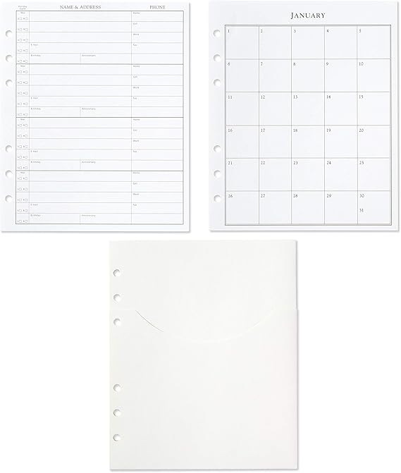 Hallmark Address Book Refill Pages (Pack of 22 Replacement Pages for