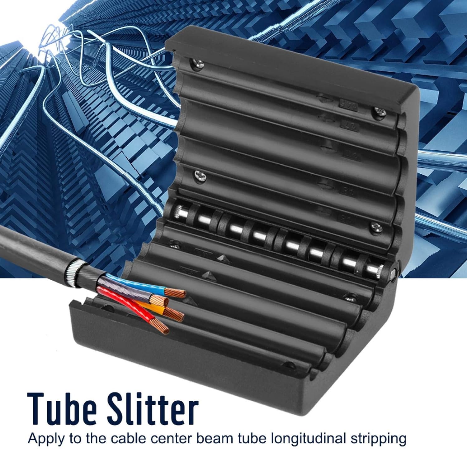 Fiber Stripper Ribbon Cable Stripper Tool 4.5-11mm Fiber Optic Buffer Loose Tube Slitter Alloy Jacket Tube Slitter Fiber Optic Mid Span Cable Cutting Tool