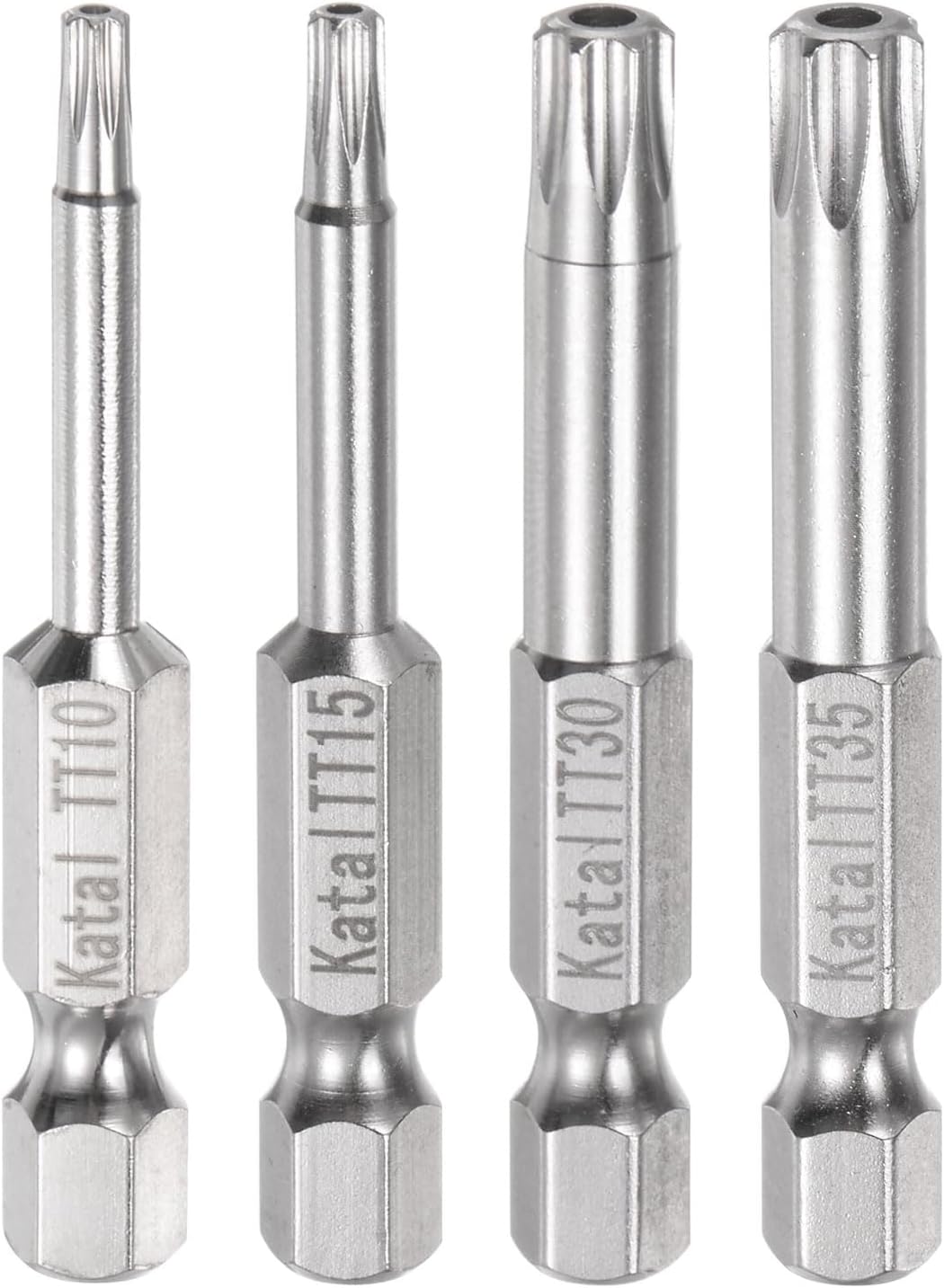 HARFINGTON 4pcs TT10-TT35 Star 7 Point Screwdriver Bit 1/4" Hex Shank 2" Length Magnetic Security Torx Screw Driver Power Tool