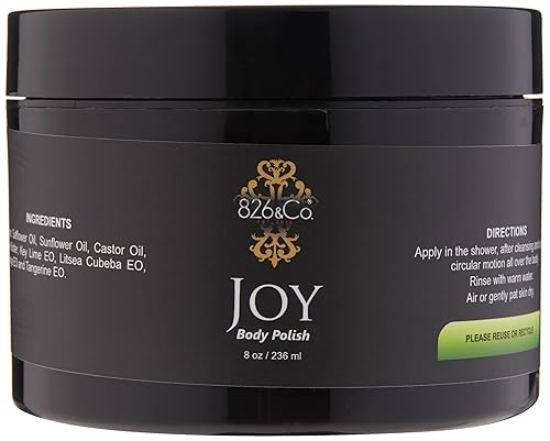 826 & Co. JOY - Exfoliante corporal Key Lime Orange, Tangerine & Litsea Cobeba - Azúcar moreno y manteca de aloe - Exfoliante corporal para una piel