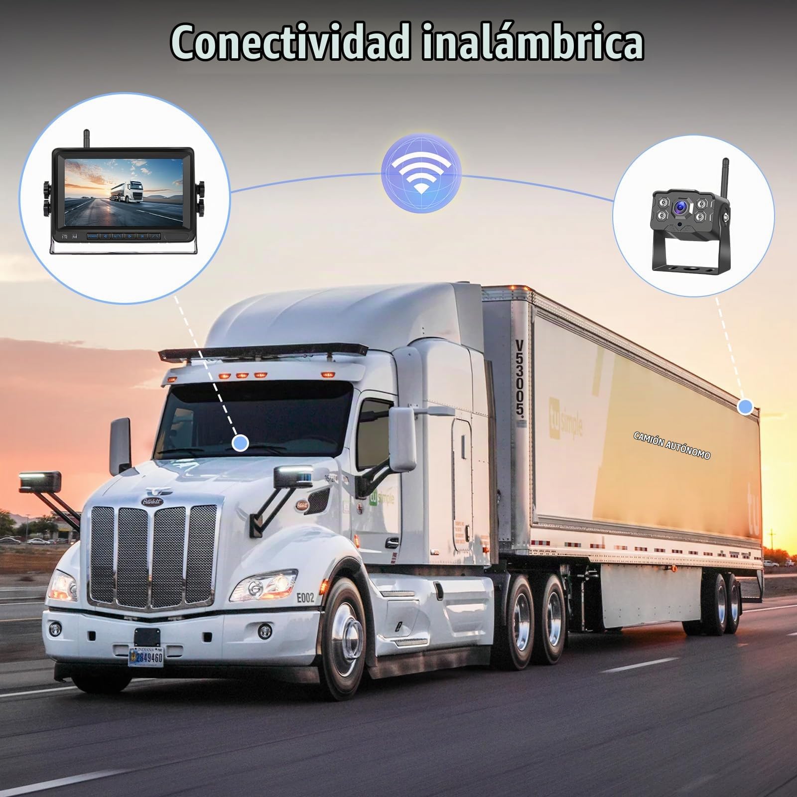 Hikity Cámara De Marcha Atrás Señal Digital WiFi con 1080P 7" DVR 12V-36V | Cámara de Marcha Atrás con Gran Ángulo Instalación Fácil Impermeable IP68 Visión Nocturna Pantalla IPS
