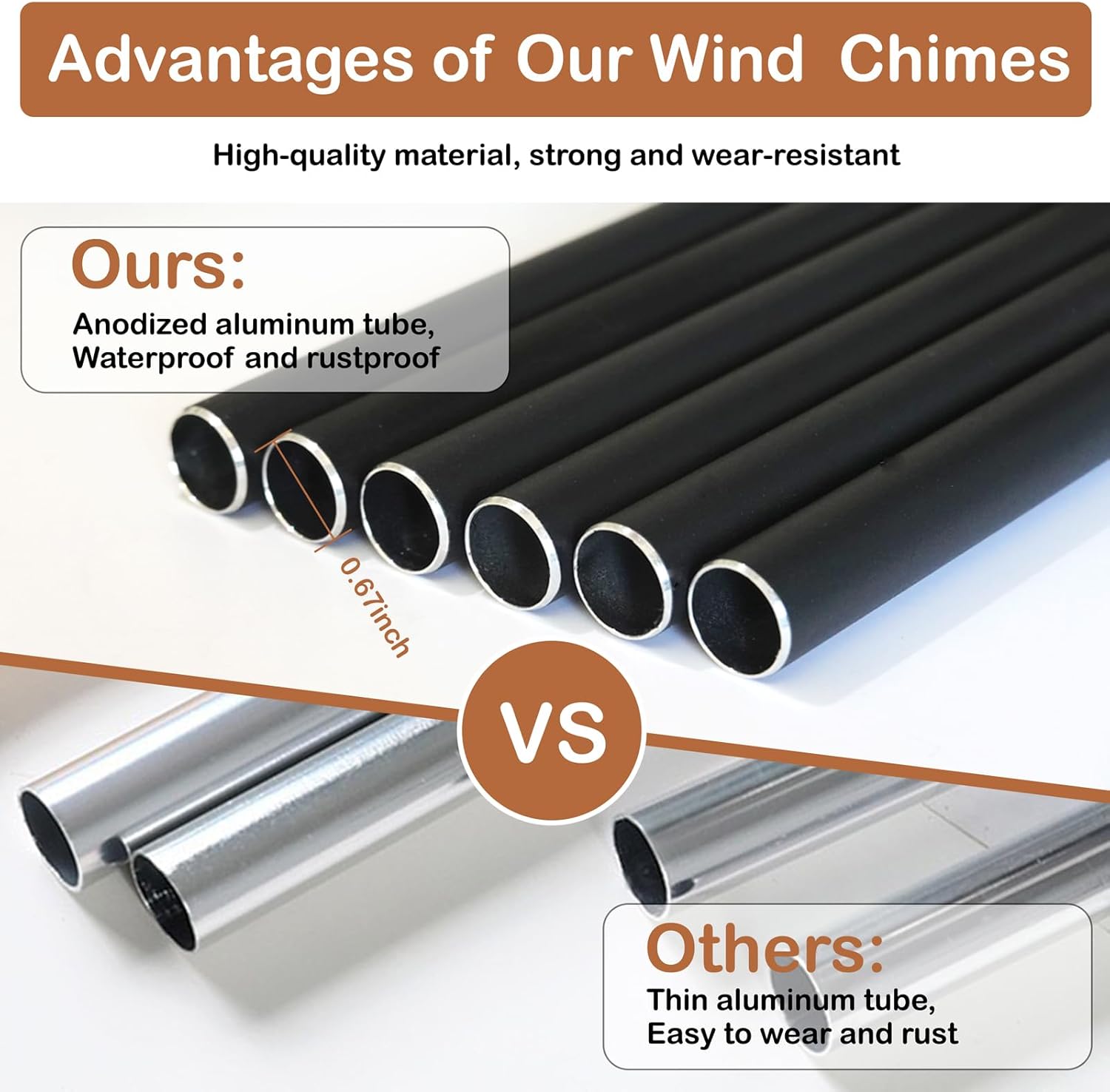 Fall Sister Birthday Wind Chimes Gifts for Sister, Thank You Gifts for Women Friends, Garden Decoration for Outside Patio Home or Garden Decor, Unique Christmas Valentine's Day Wind Chimes - Image 3