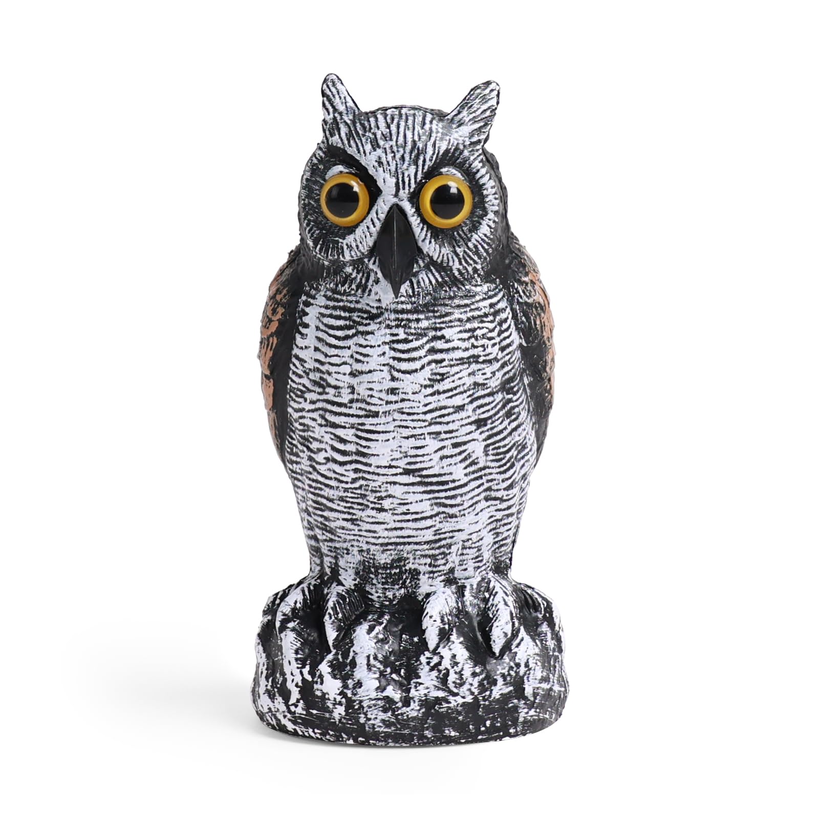 OFFO Owl Decoys to Scare Birds Away, Fake Decoy to Keep Pigeons Away, Bird Scare Devices Plastic Owl Scarecrow for Outdoor Garden, Yard Decorations,10 * 10 * 21cm,Brown and White — view 10