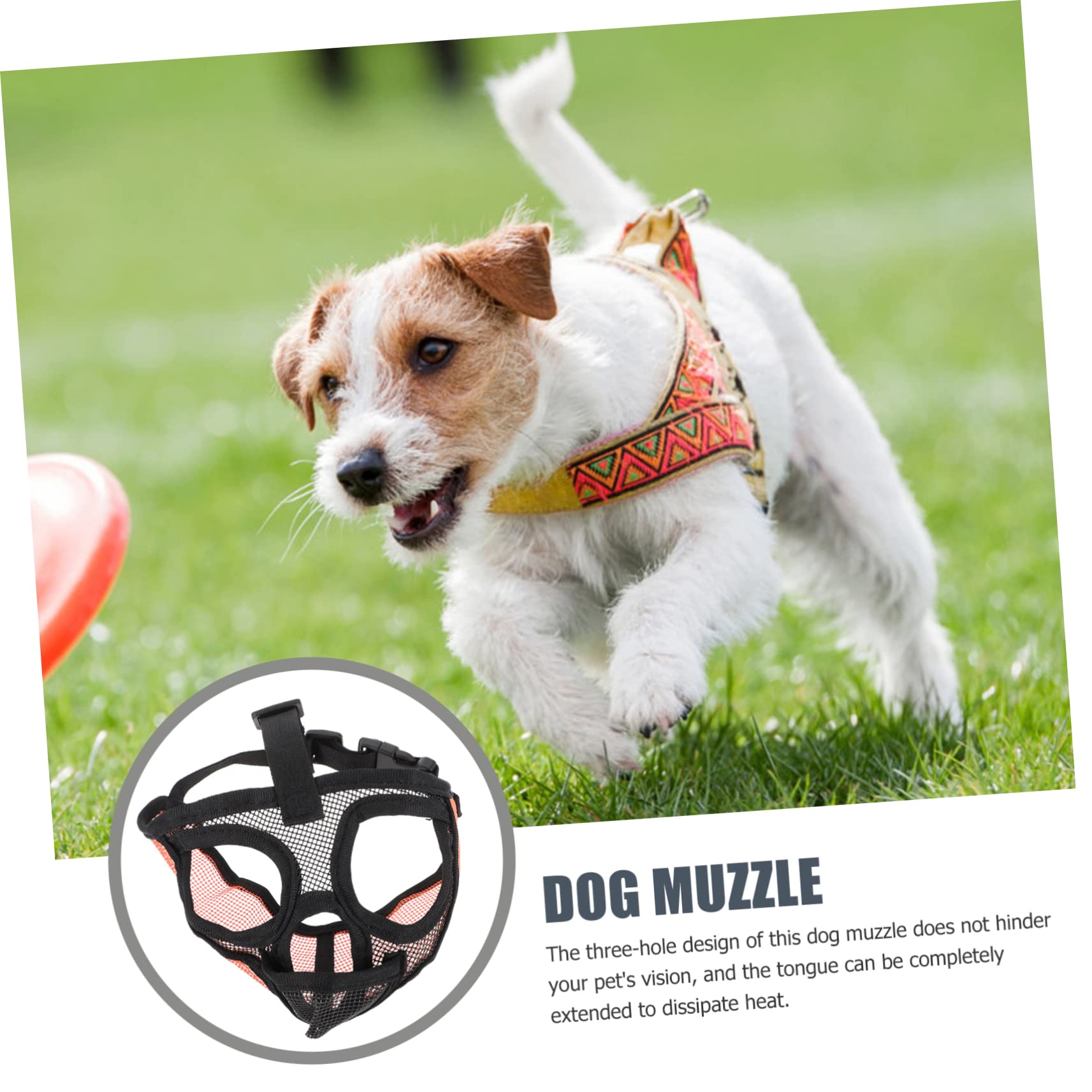 BESPORTBLE 4pièces Muselière Respirante Maille pour Chiens à Museau Court Conçue pour Aboiements Et Morsures Ajustable Et Confortable