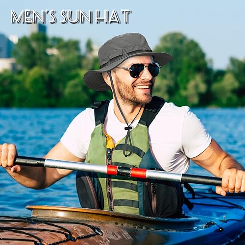 Miniatura 6 de Sombrero de sol de secado rápido al aire libre para hombre, de verano, plegable, protección solar, ala ancha, sombreros de pescador, sombrero de