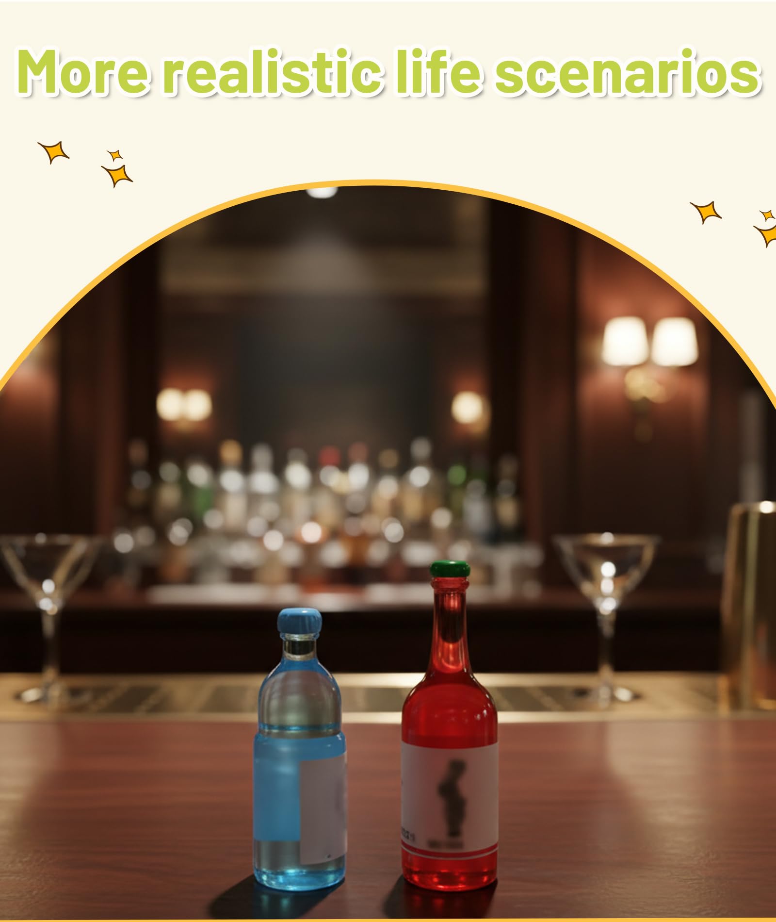 BharatBazaar 50Pcs Miniature Bottles, Miniature Decorative Items for Dollhouse, Garden and Office Decor, Resin Bottle Figurines Miniatur Toys 3