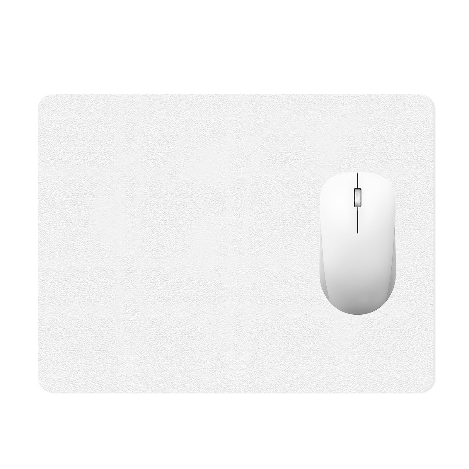 Tappetino Mouse In Pelle Bianca Motivo Litchi - Base Silicone Antiscivolo, Impermeabile, Dimensioni 26x21 Cm - Foto 8