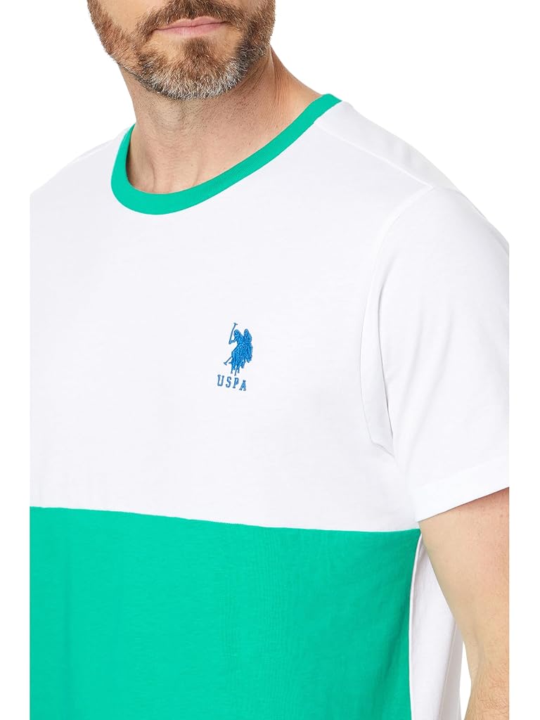 U.S. POLO ASSN. Short Sleeve Colorblock Crew Neck Jersey Tee Shirt