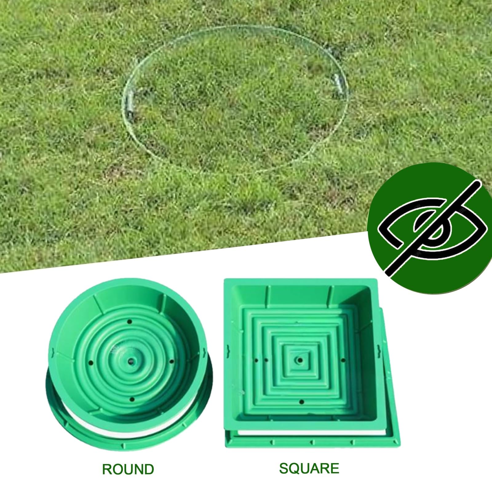 Prolunghe e coperchi per Fosse settiche Integrate - Coperchio Rotondo per pozzetto di ispezione per Prato, Ornamento da Giardino Rimovibile, Coperchio di ispezione Stampato in Un u