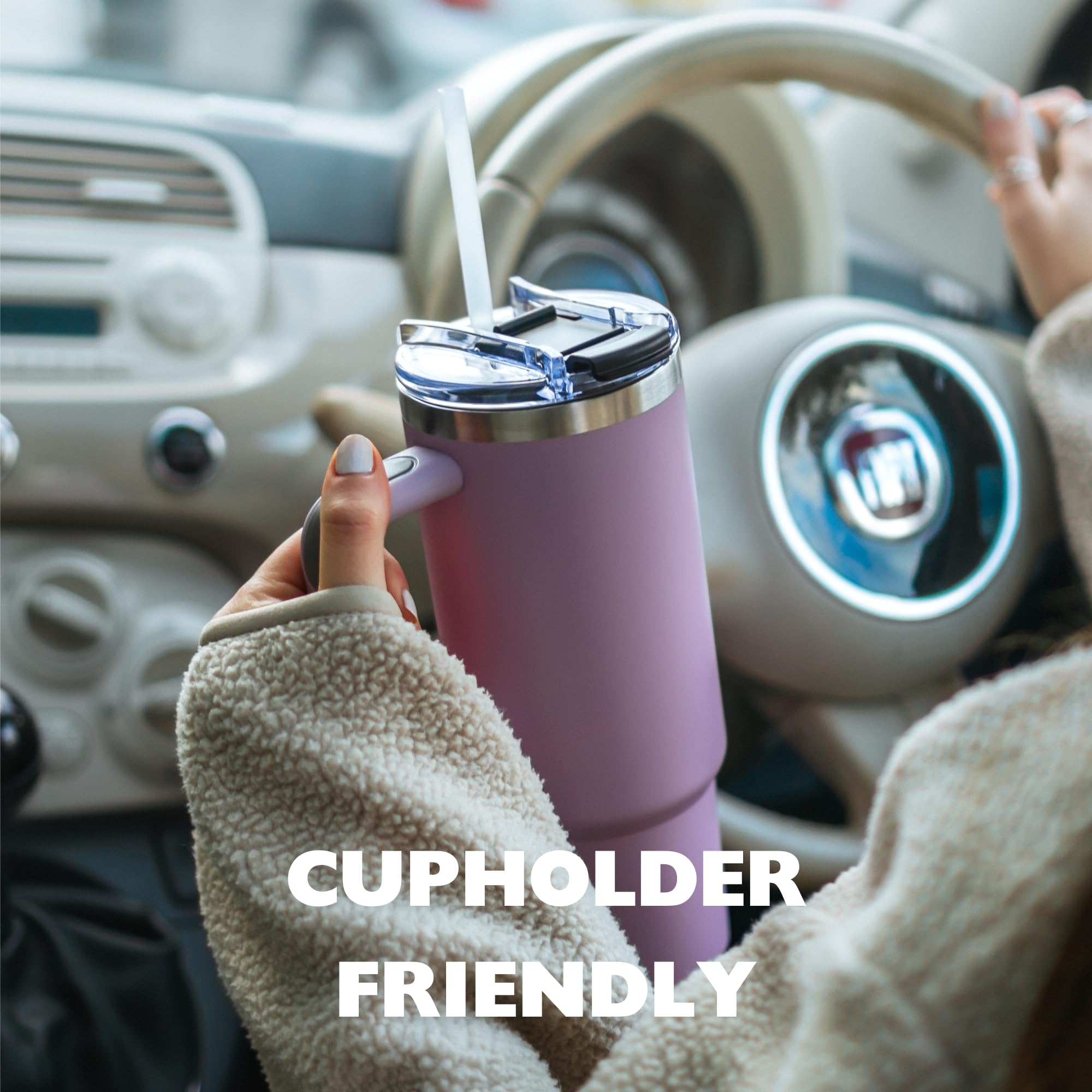 SoleCup. 30oz Travel Mug with Handle, Lid and Two Straws, Drinks Stay Hot for 8 Hours and Cold for 24 Hours - Image 4