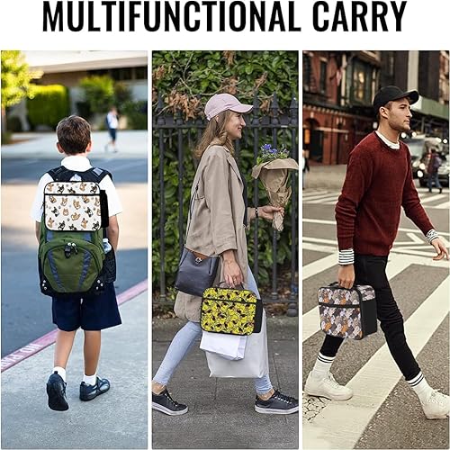 Miniatura 6 de Lonchera con diseño de mariposa, reutilizable, aislada, mantiene la comida más fresca, bolsa térmica para el almuerzo para mujeres y hombres