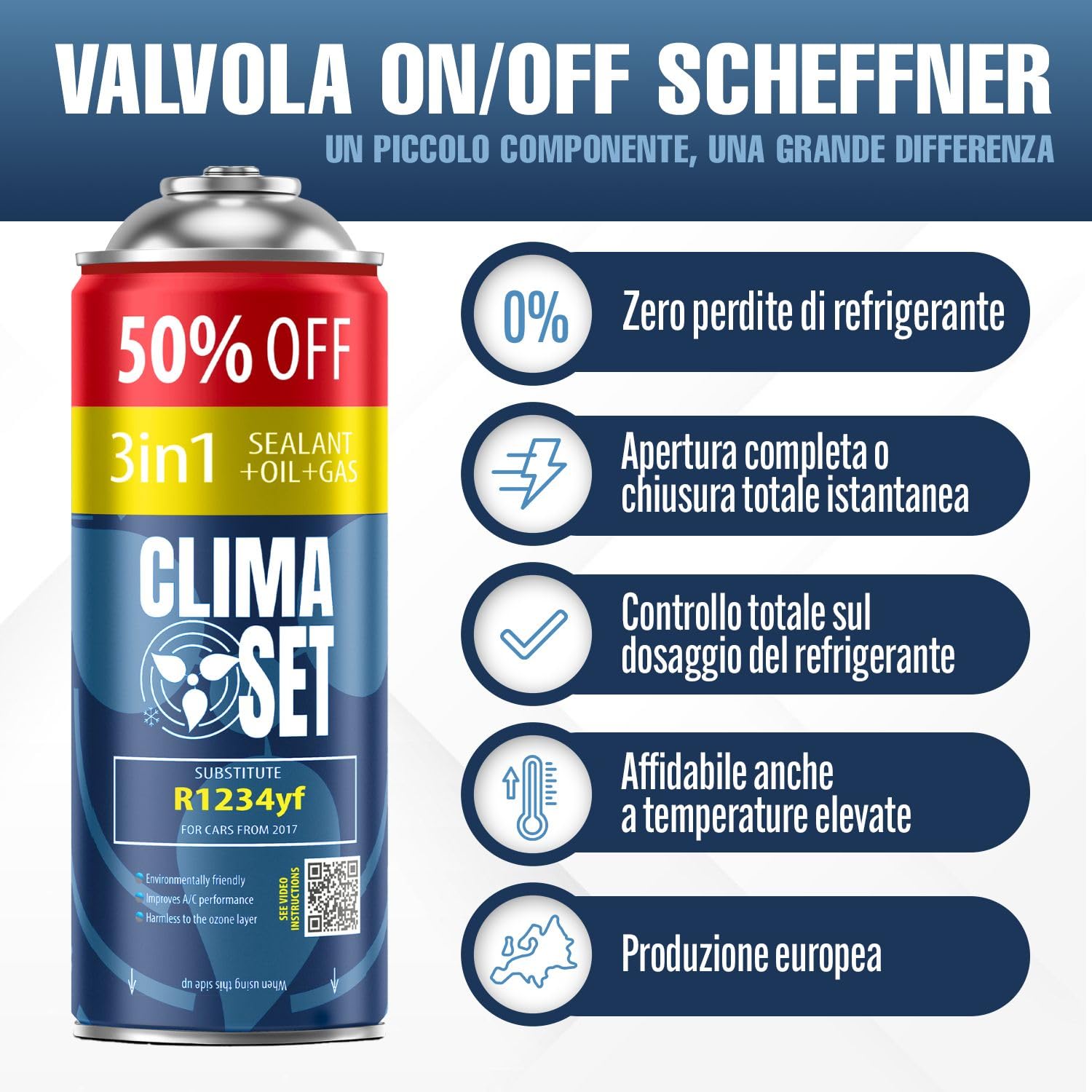 ClimaSet 3in1 R124yf Gas di ricambio per refrigerante, condizionatore d'aria per auto, refrigerante, bombola del gas, 2 x 235 g, tubo dell'aria condizionata, manometro, adattatore HP/LP- ECO
