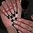 DANMANR Square Fake French Nails False Long Nails Full Cover Acrylic Long Fake Nails for Women and Girls 24PCS (Color 9)