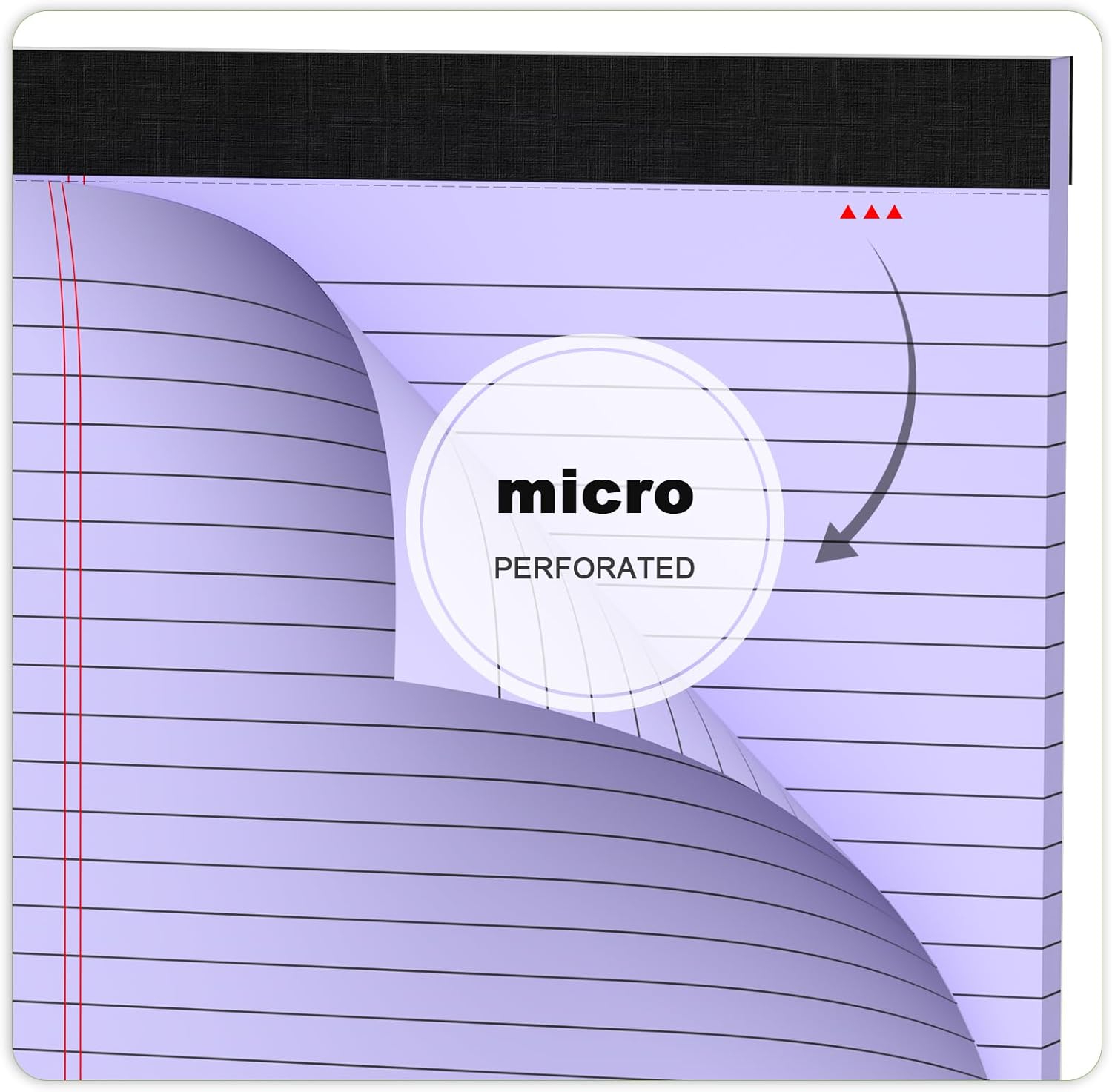 Purple Legal Pad Note Pads 8.5 x 11 inch, Wide Ruled, 30 Sheets/Pad, 20lb Colored Paper, Perforated Notepad with Sturdy Back (3 Pads Purple) - Image 5