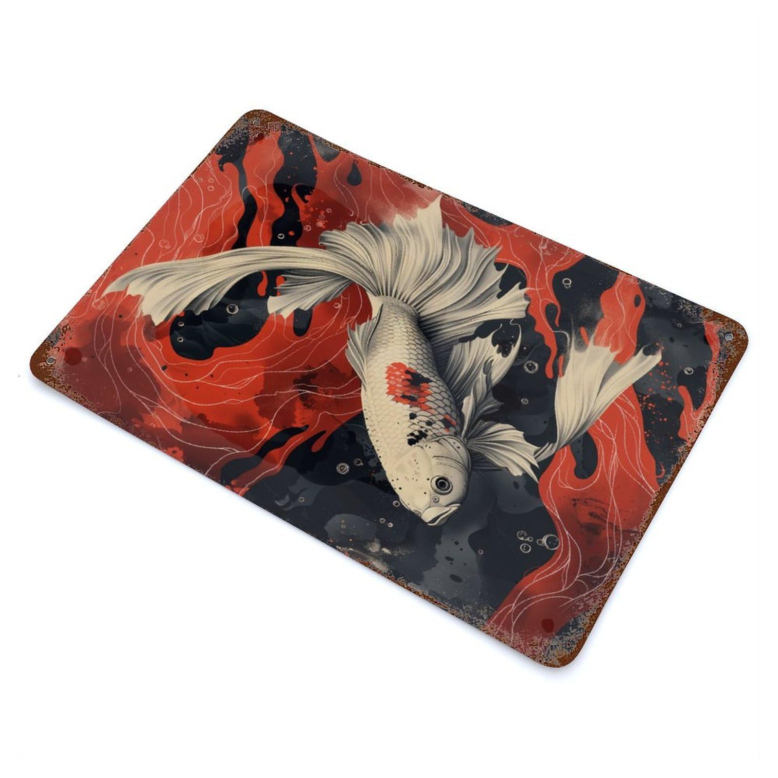 Japan Betta Fish Poster Retro Metal Sign 11.8"x7.9", for Office, Studio And Wall Decor, Industrial Home Decor