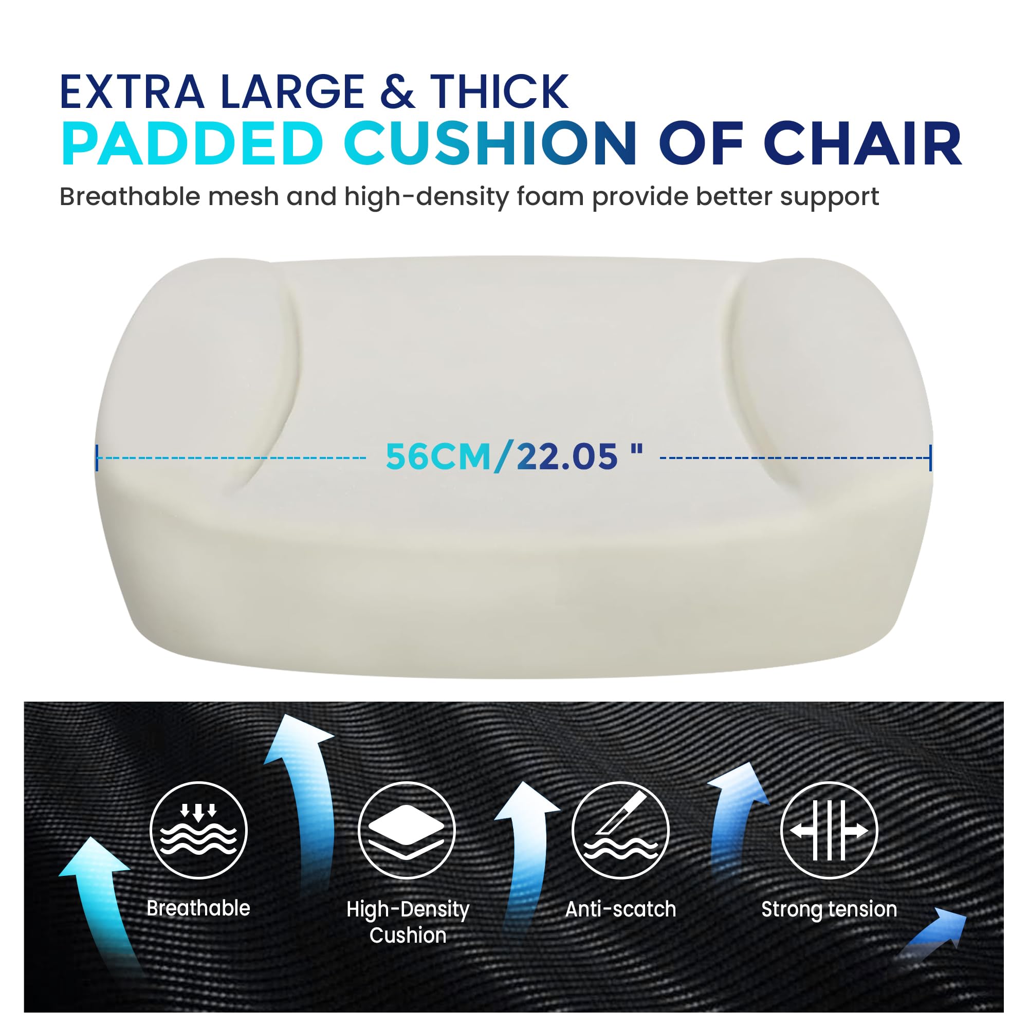 IWMH Silla de oficina ergonómica con reposacabezas ajustable, soporte lumbar, silla giratoria con función basculante de malla, silla giratoria para ordenador, silla giratoria contra el dolor de