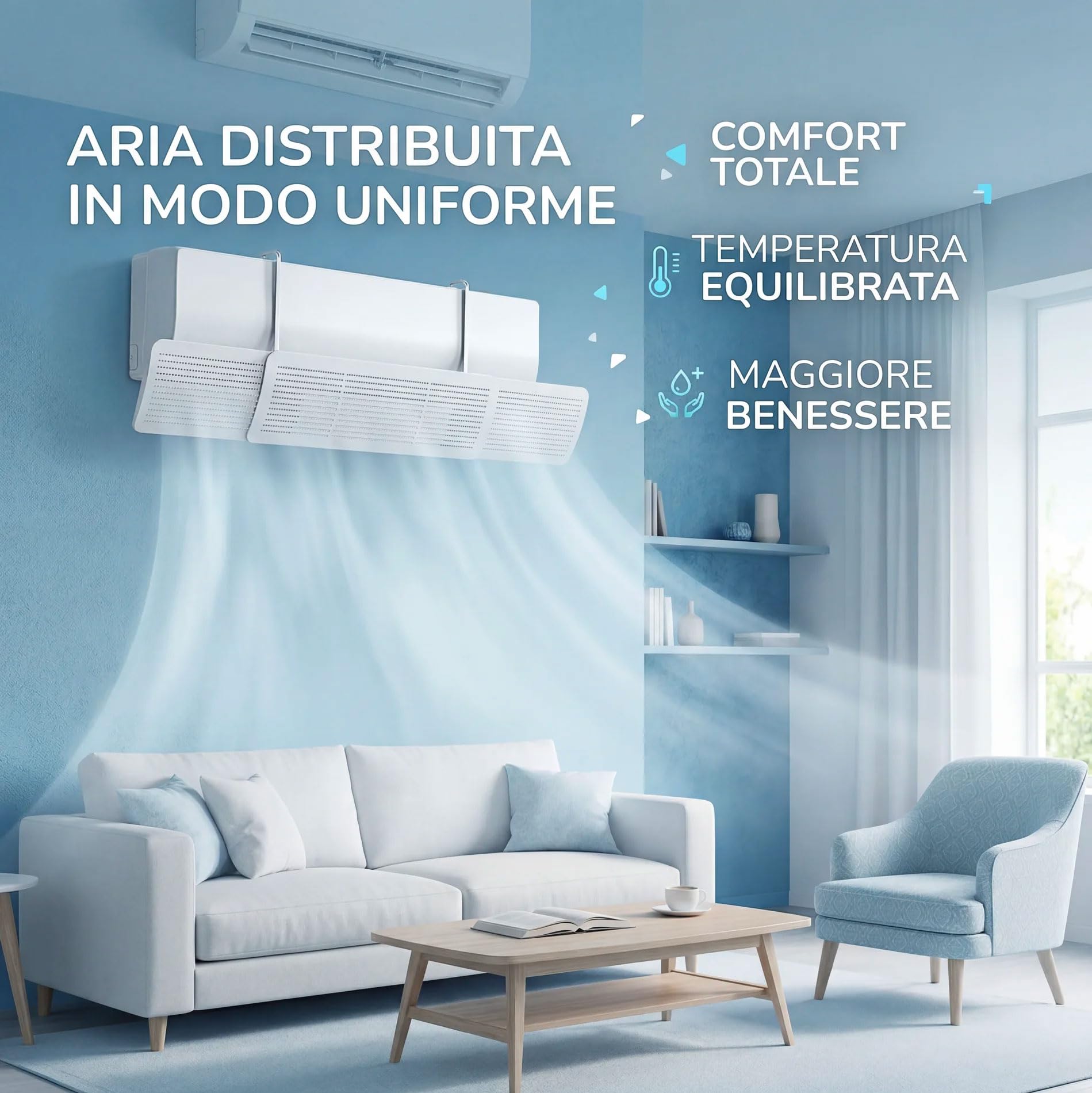 081 Store - 2 PEZZI Deflettore per Condizionatore Universale, Portatile Regolabile Parabrezza Deflettore Aria Condizionata Scudo per Condizionatori da Parete per Casa/Ufficio/Camera/Soggiorno (Bianco)