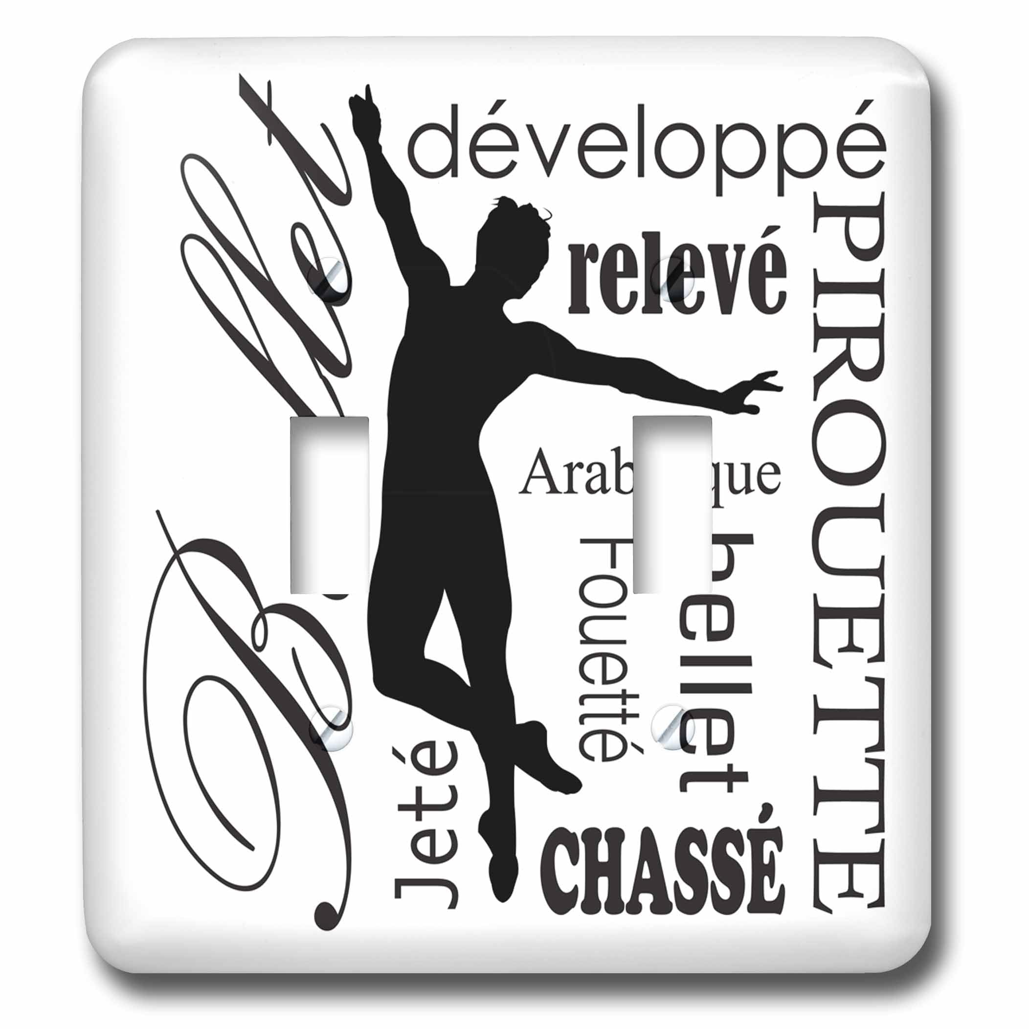 Mots de ballet graphisme multicolore sur interrupteur à bascule robuste