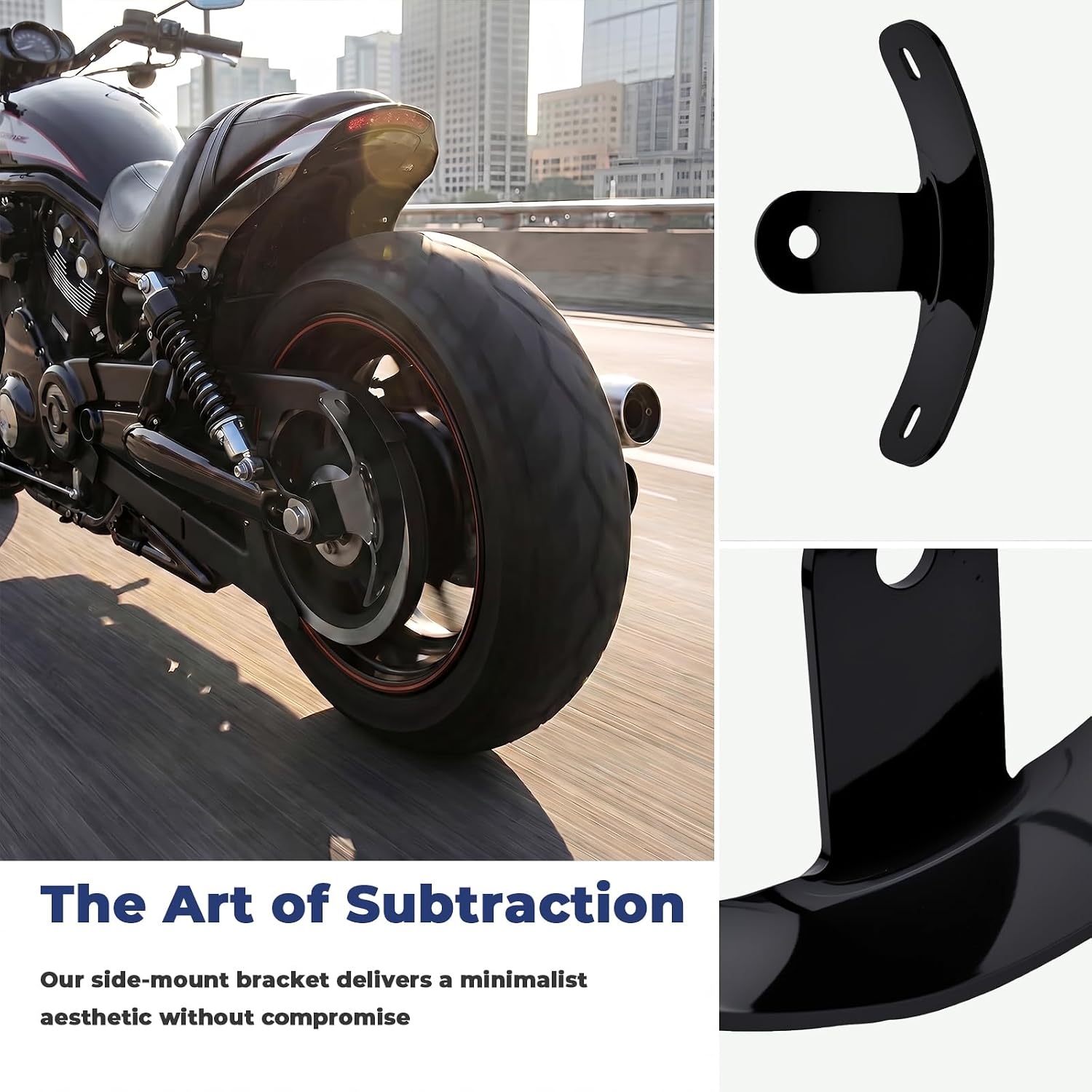Rear License Plate Tag Mount Bracket Side Support Holder Motorcycle License Plate Bracket Compatible with Harley Davidson Sportster 48 72 Iron 883 1200 Nightster Roadster (1993-Present)