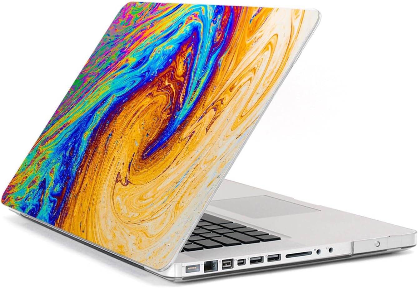 Hard Case Compatible for MacBook Pro 16 14 M3 M2 2023 M1 Pro 13 2022 Air 13 2021 Retina 2020 Mac 11 12 Swirl Print Rainbow Design Psychedelic Touch Bar Cover Oil Slick Trippy t0103