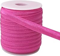 Vista 11 de Banda elástica de satén para coser de 3/8 pulgadas, rollo de cinta elástica brillante con cordón elástico plano para ligar el cabello, diadema