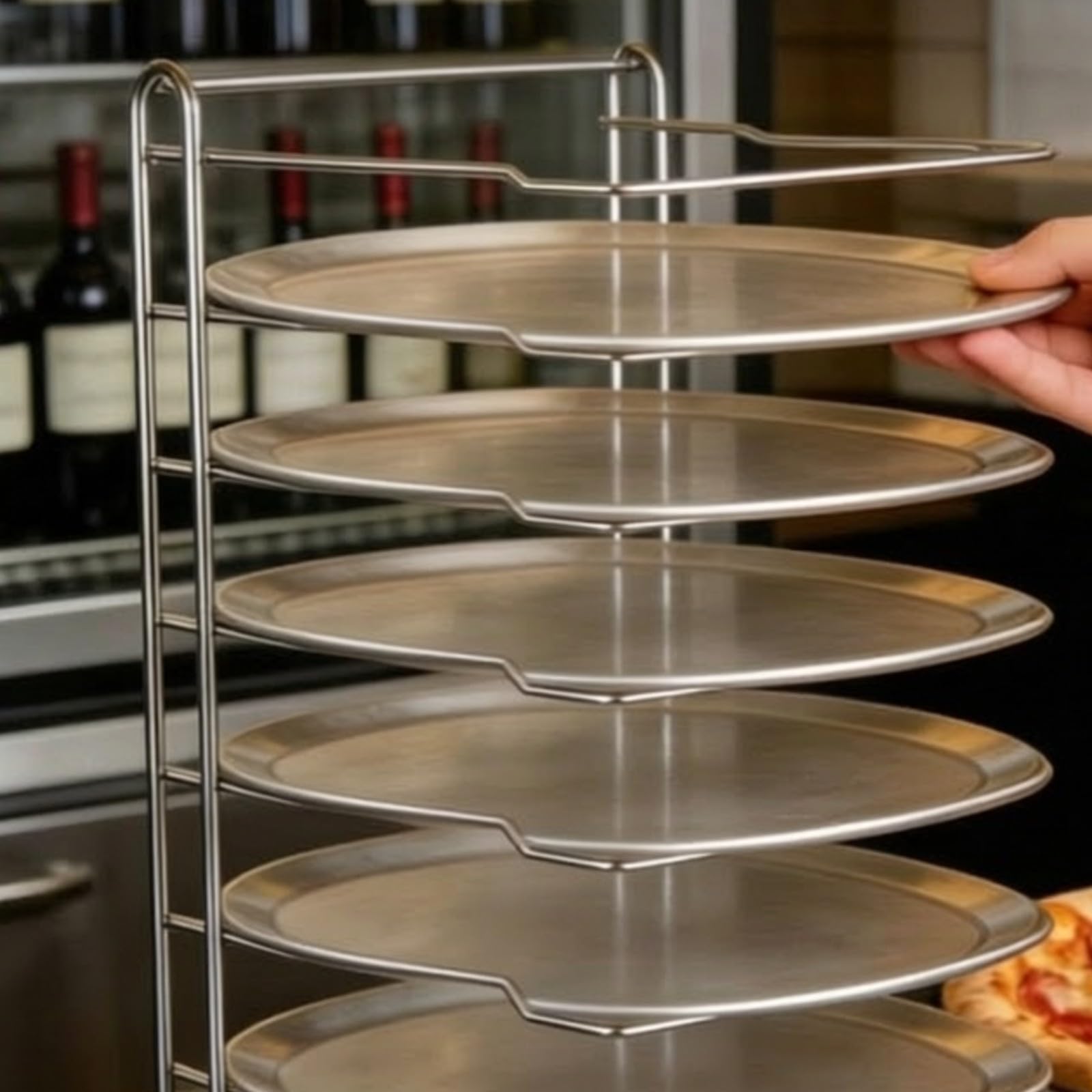 Teglie per Pizza da Piano Resistente Scaffale da Facile Pulire Pulire per Pizzerie, Domestiche, Preparazione Alimenti, 11 Strati