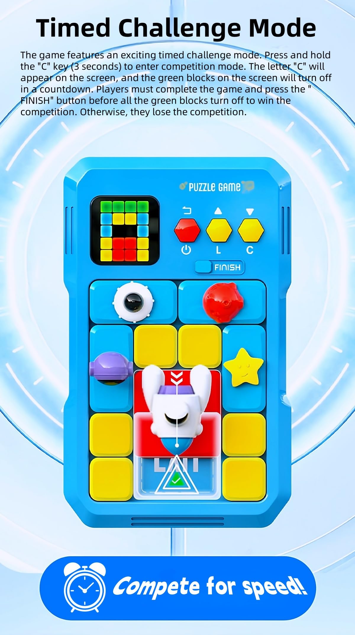 CZT 3D Smart Huarong Road Juego de Escape Laberinto y Rompecabezas Electrónico para Niños Juego Padres e Hijos Bloques de Construcción Digitales Regalo de Cumpleaños/Festividades Apto para Ocio