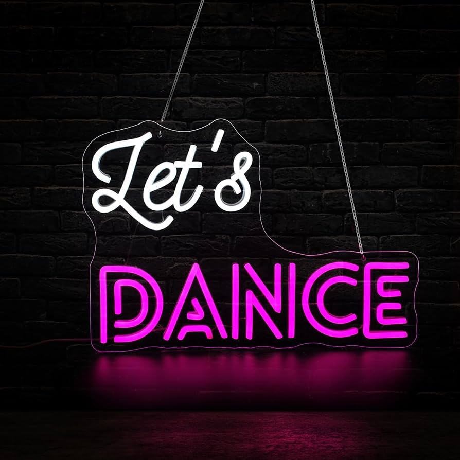 送料込み☆【陶板額】DANCING HOURS Qetibwk Let's Dance Neon Sign for Wall Decor Led Neon Signs Light