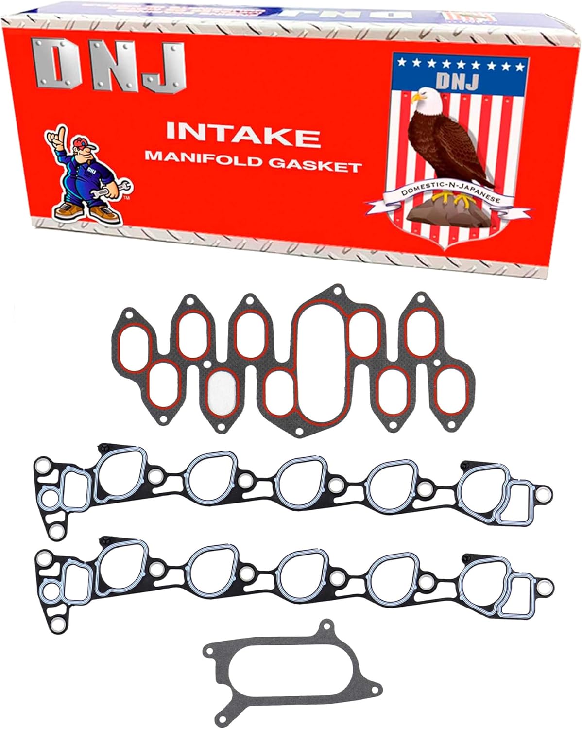 DNJ IG4183A Intake Manifold Gasket Set for 1999-1999 Ford E-350 Econoline Club Wagon, E-350 Super Duty, E-450 Econoline Super Duty 6.8L V10 20V SOHC 415cid
