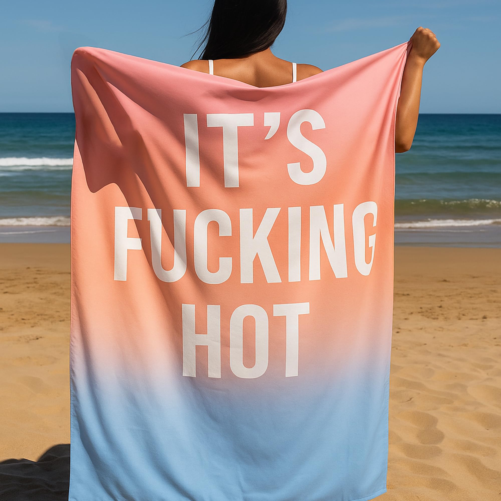 Fisura, Microfibre Beach Towel, Quick Dry, Sand Resistant, Lightweight, “Hot” Gardient - Image 4