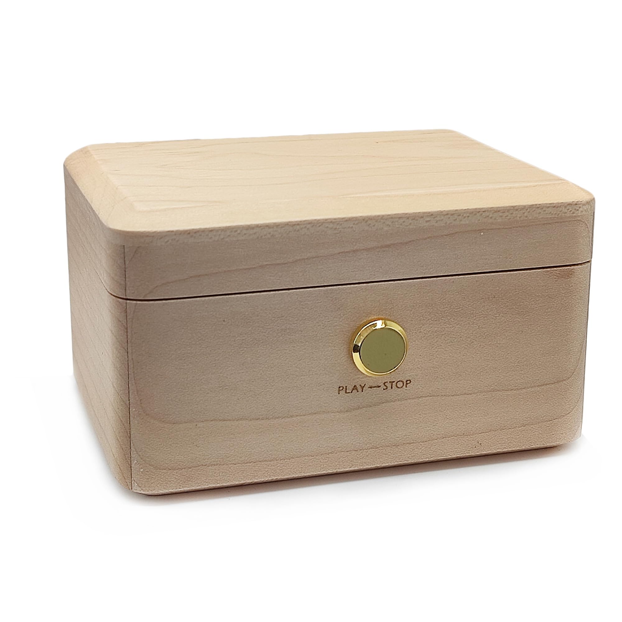 Caja de música personalizada con tu foto, caja de música de madera natural que reproduce You are My Sunshine (madera de arce)