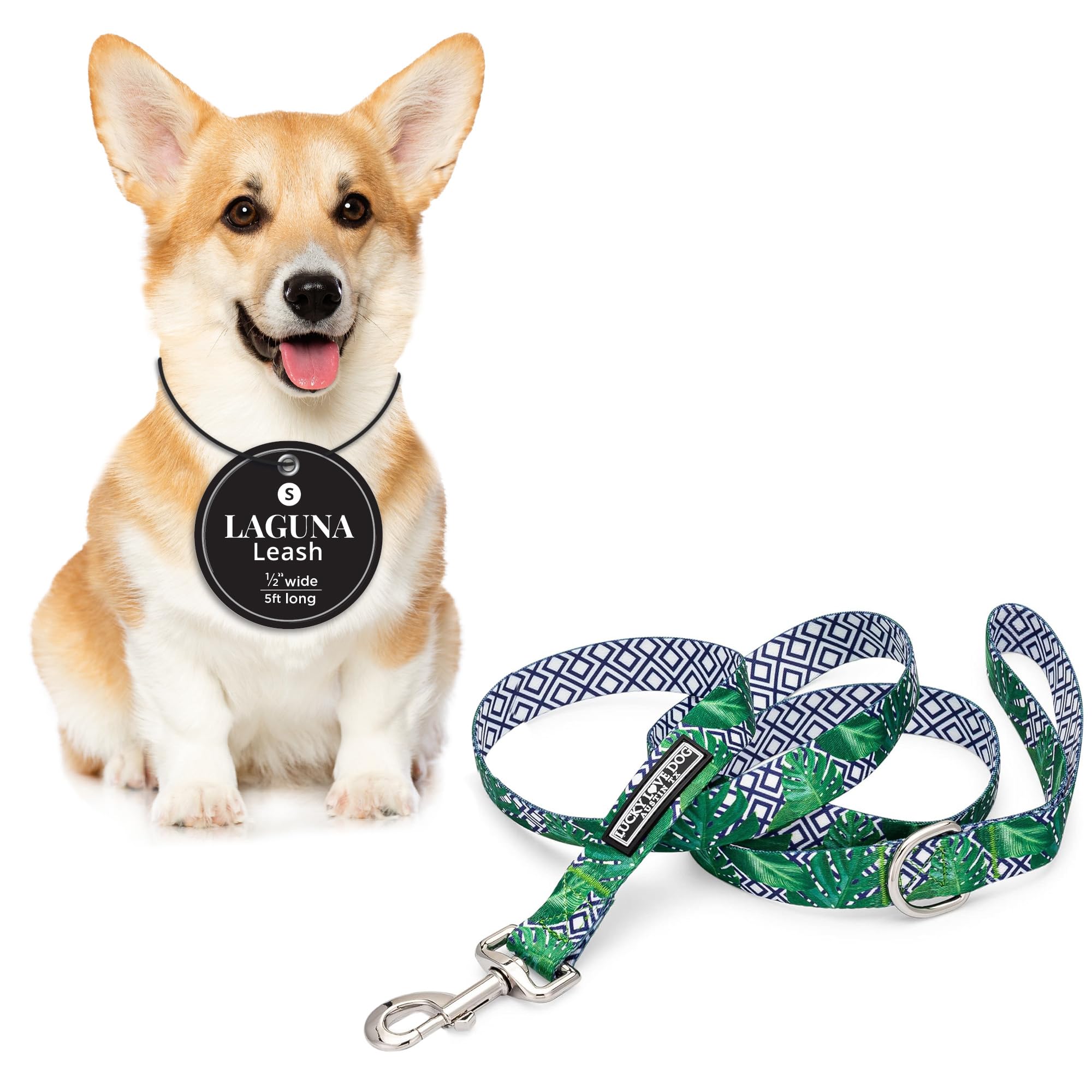 Laisse pour chien Lucky Love Dog Blue Laguna petite taille S durable