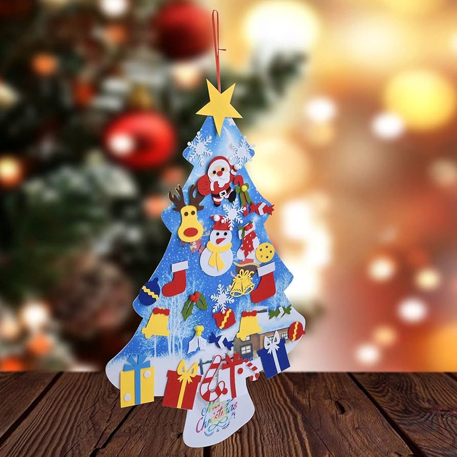 フェルトオーナメント付きクリスマスツリー クリスマスツリーセット フェルト収納袋・フェルトオーナメント