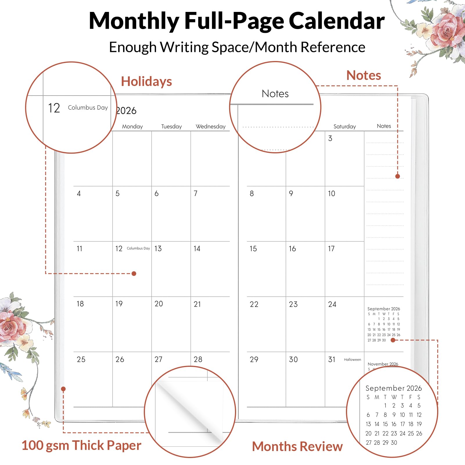 Phyxin Calendario tascabile 2026-2027, piccolo calendario 2026 – va da gennaio 2026 a dicembre 2027, agenda tascabile, 9,4 x 17 cm con copertura in PVC, calendario tascabile per scuola, casa e ufficio