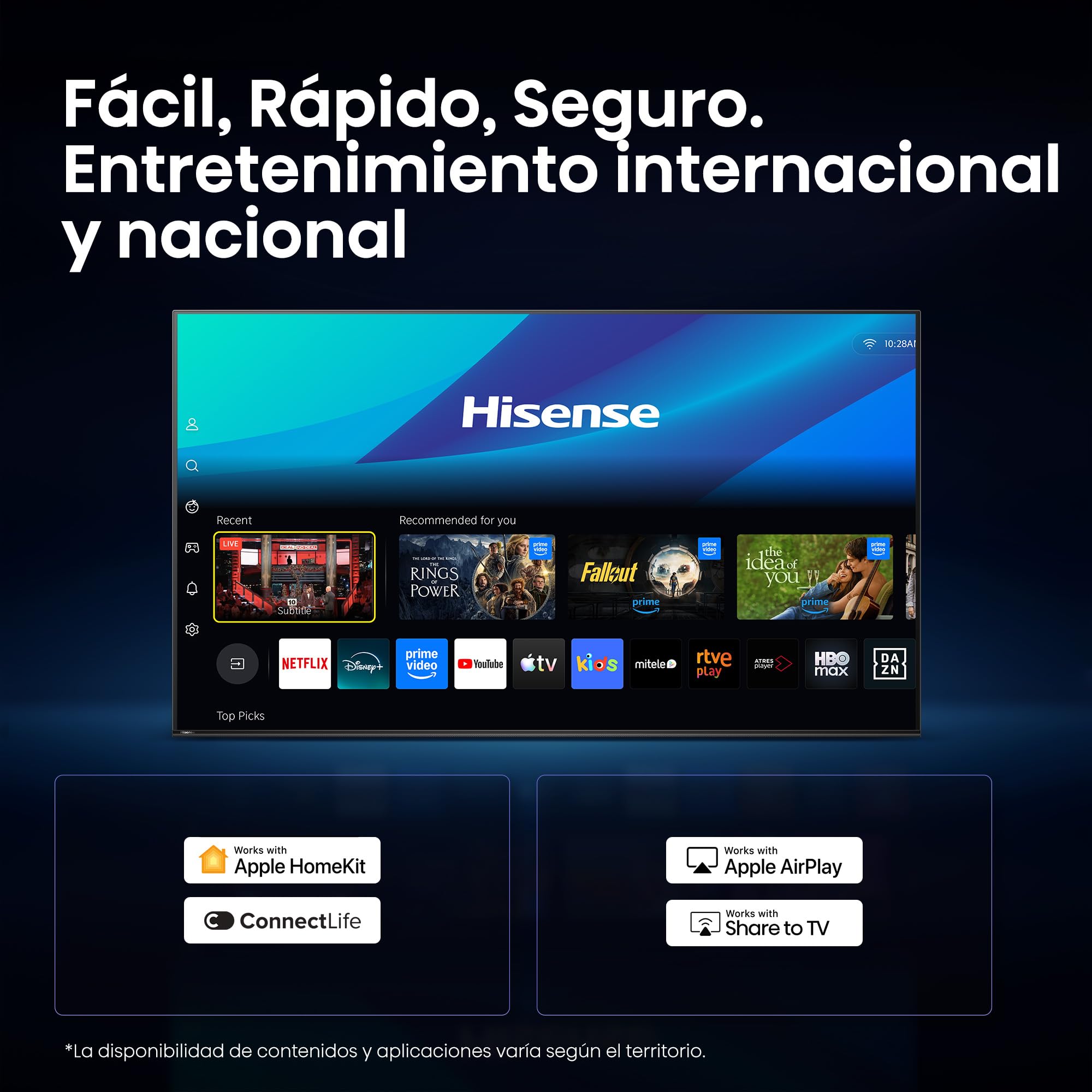 Hisense 40A4S - FHD Smart TV 40 Pulgadas,Natural Colour Enhancer, Dolby Audio, Share to TV, Reducción de Ruido, Modo Juego, Airplay, Smart Home Ready