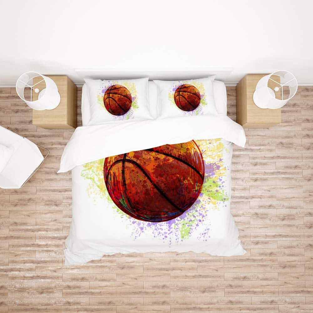 Housse de couette basketball facile à laver pour lit simple ado