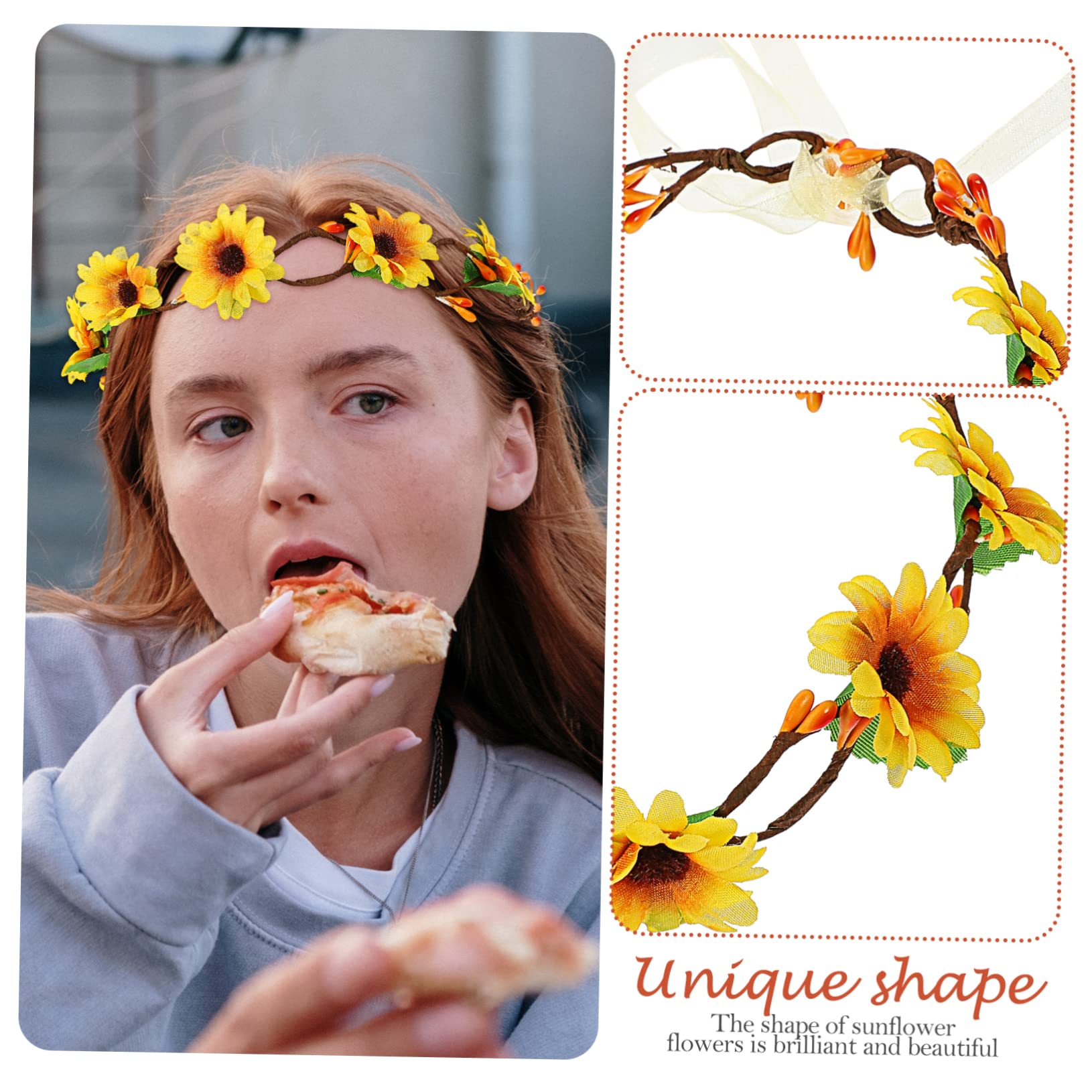 SOIMISS 10stücke Sonnenblumen-haarband Verstellbare Blumenkrone Für Damen Boho-stil Haarschmuck Für Hochzeiten Partys Und Fotoshootings Dekoration Für Besondere Anlässe