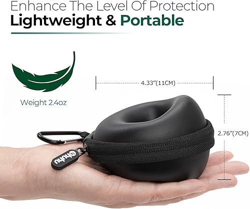 Vista 3 de Ohuhu Funda de reloj de viaje para hombres y mujeres, organizador portátil de almacenamiento de reloj individual con diseño elevado de 2.205 in