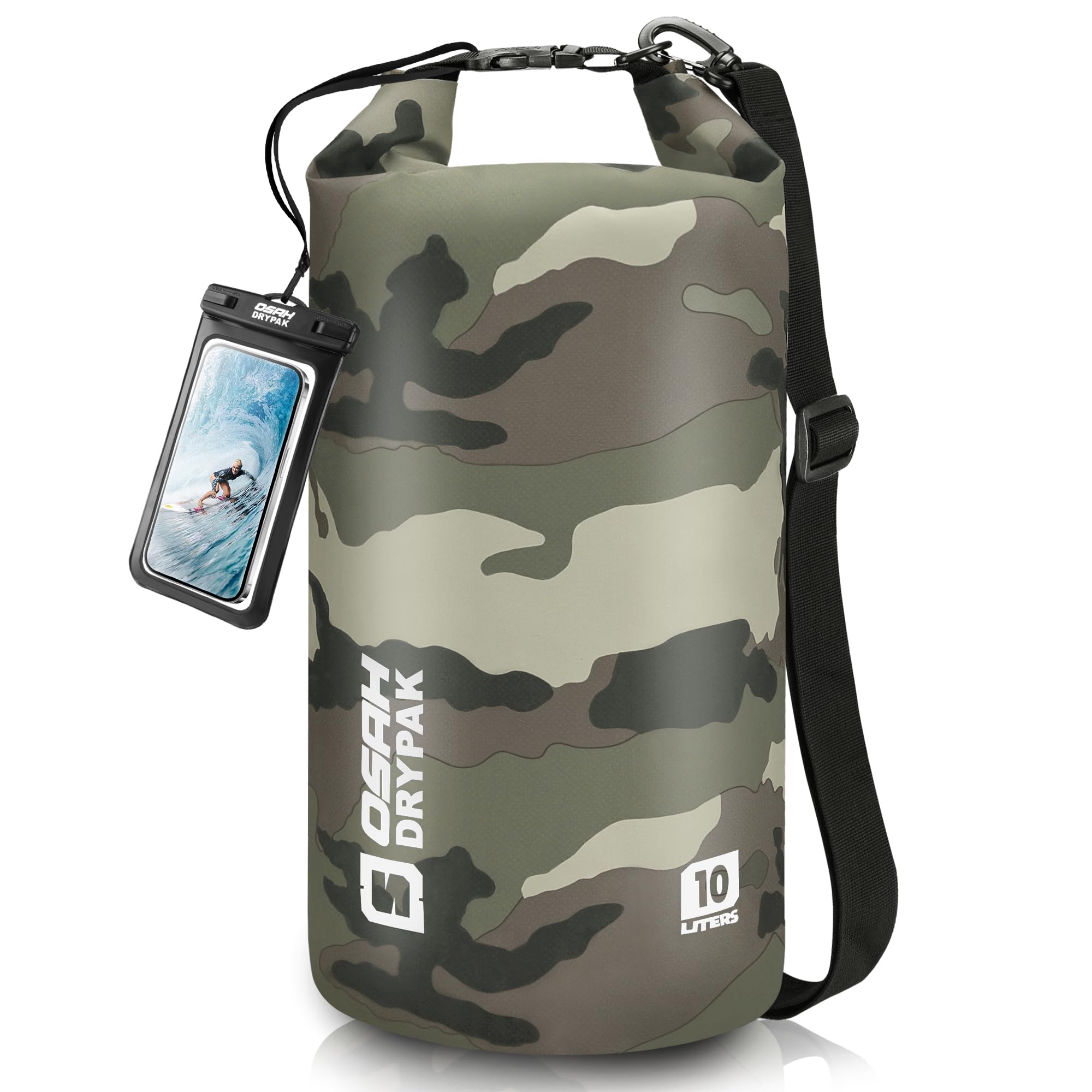 Waterproof Dry Bag, 5L/10L/20L/30L/40L Roll Top Lightweight Storage Backpack with Phone Case for Women &amp; Men, Floating Waterproof Sack for Travel, Swimming, Kayaking, Paddle Board, Camping &amp; Beach