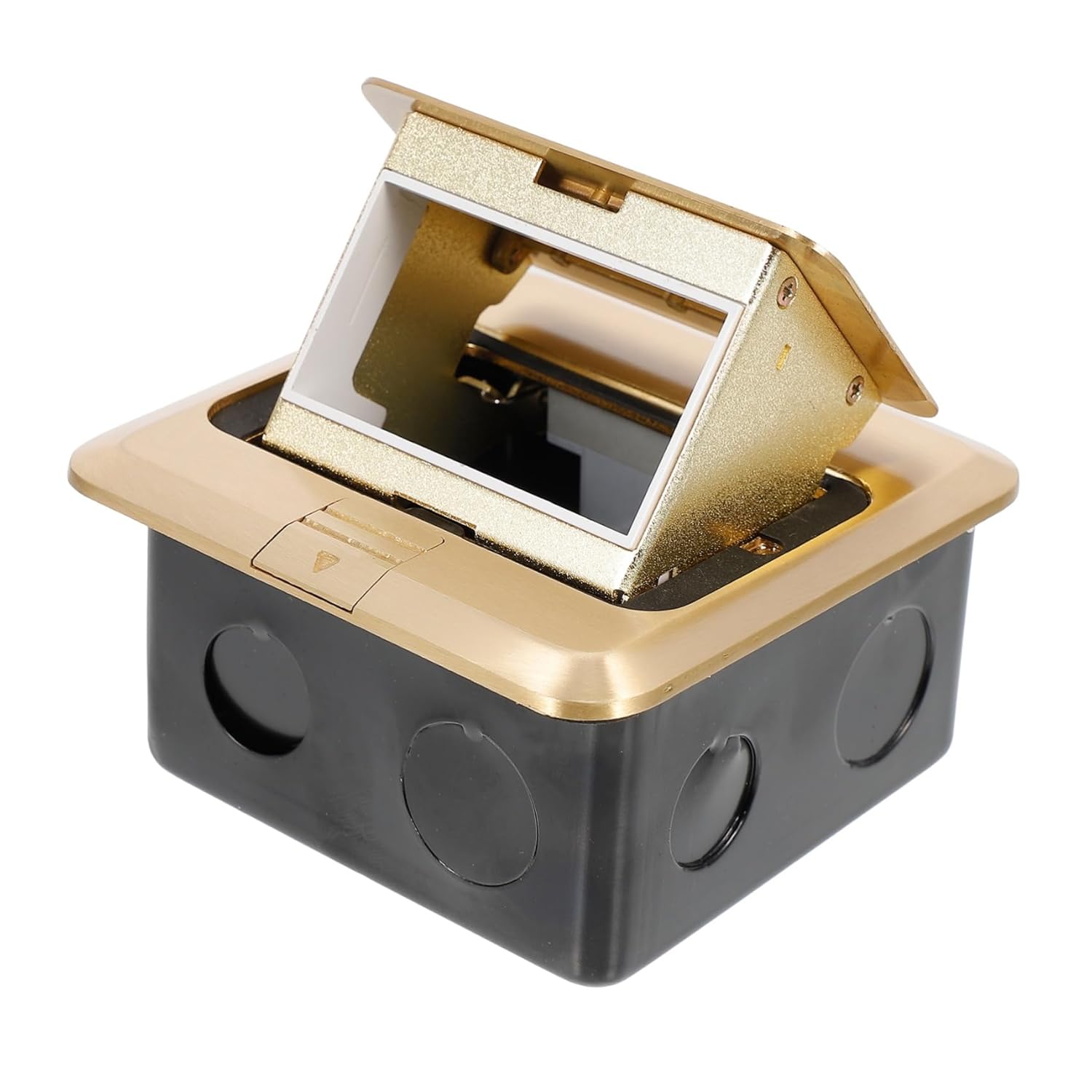 Uonlytech 1 Set ThreePort Network Ground Plug Copper Golden Floor