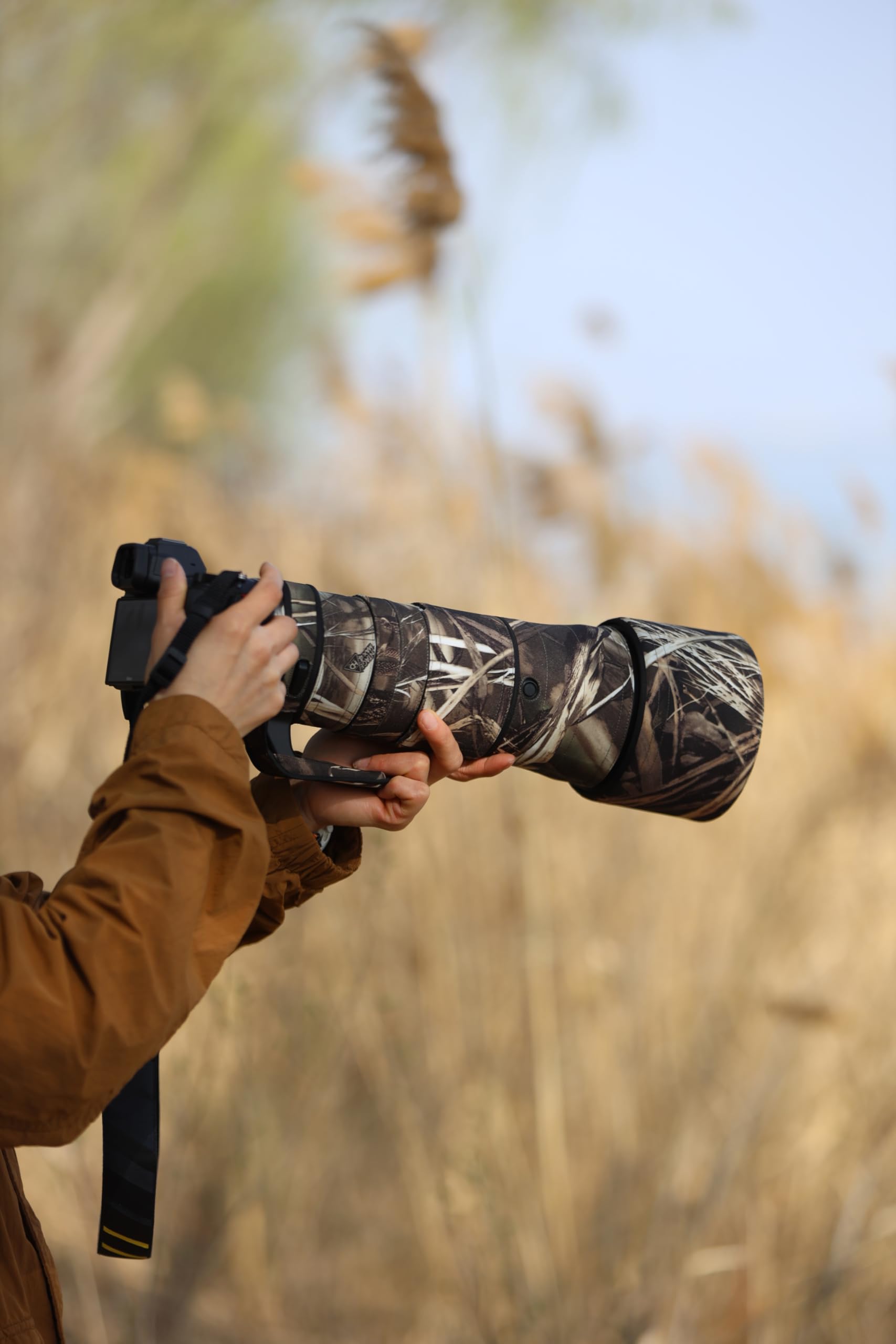 Rolanpro Lens Camouflage Coat for Nikon Z 180-600mm F/5.6-6.3 VR Cover Lens Protective Sleeve Case-#19 Grass Waterproof