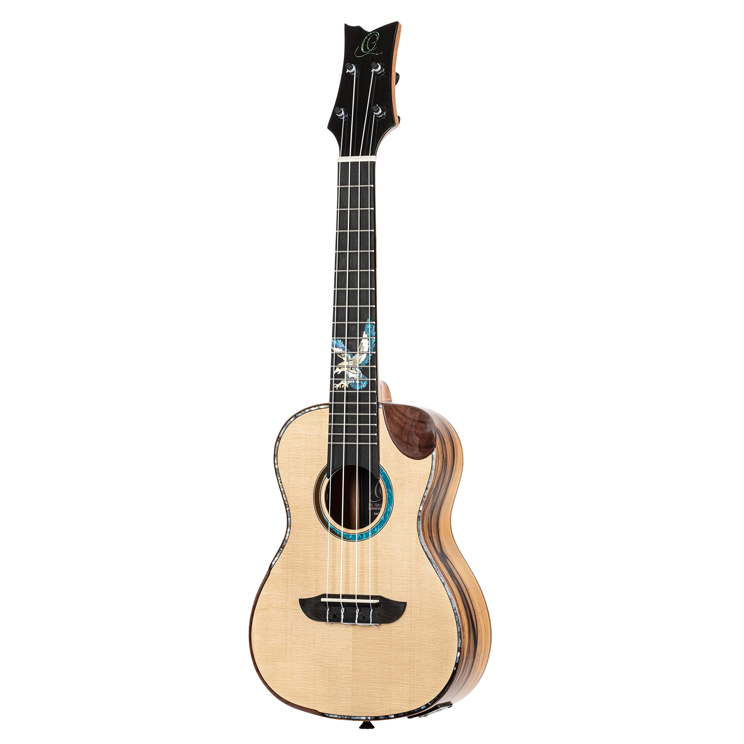 Ortega Guitars Elektro-akustyczne Ukulele Koncertowe – Seria The Private Room – W Zestawie Z Pokrowcem – Świerk/Biały Heban, Wykończenie Naturalne (EAGLESUITE-U)